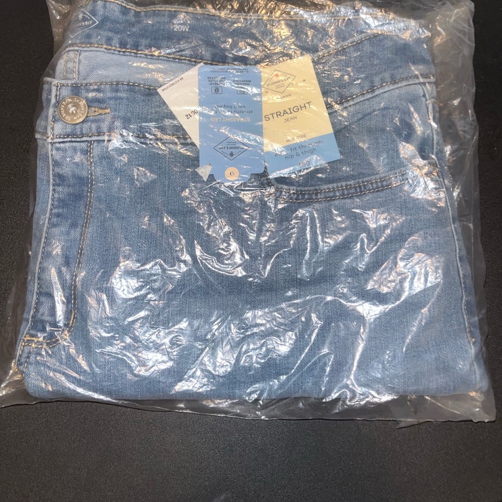 St. John's Bay Mid Rise Straight Jeans - Blue